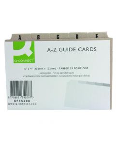 Q-CONNECT GUIDE CARD 152X102MM A-Z BUFF (PACK OF 25 CARDS) KF35208