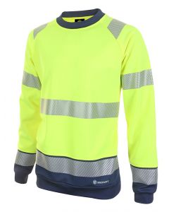 BEESWIFT HIGH VISIBILITY  TWO TONE SWEATSHIRT SATURN YELLOW / NAVY L (PACK OF 1)