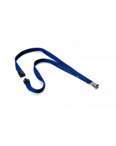 DURABLE TEXTILE LANYARD WITH SNAP HOOK 15MM MIDNIGHT BLUE (10 PACK) 812728