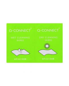 Q-CONNECT WET AND DRY WIPES (PACK OF 20) KF32148