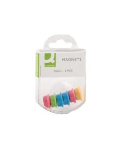 Q-CONNECT ROUND MAGNET 20MM ASSORTED (PACK OF 60) KF02040Q