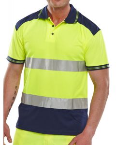 BEESWIFT POLO SHIRT TWO TONE SATURN YELLOW / NAVY XL (PACK OF 1)