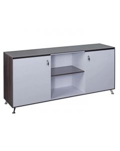 NERO EXECUTIVE CREDENZA COMBINATION WITH SHELVES ANTHRACITE 1800MM WIDE