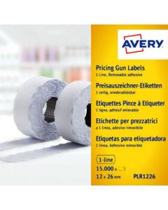AVERY SINGLE-LINE PRICE MARKING LABEL 12X26MM WHT(PACK OF 15000)WR1226
