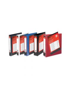 5 STAR OFFICE PRESENTATION RING BINDER PP COVER 25MM 2-RING A4 RED [PACK 10]