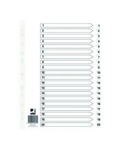 Q CONNECT INDEX 1-20 BOARD REINFORCED WHITE (PACK OF 10 INDEXES) KF01531Q