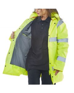 BEESWIFT HIGH VISIBILITY FLEECE LINED TRAFFIC JACKET SATURN YELLOW 4XL (PACK OF 1)