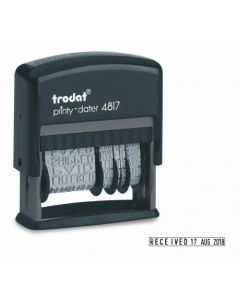 TRODAT PRINTY 4817 DIAL-A-PHRASE DATER STAMP SELF-INKING BLACK REF T4817 80361