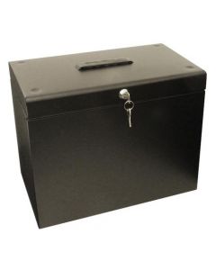 CATHEDRAL METAL FILE BOX HOME OFFICE A4 BLACK A4BK