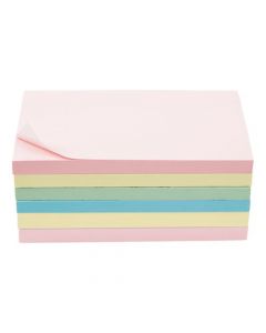 5 STAR OFFICE EXTRA STICKY RE-MOVE NOTES PAD OF 90 SHEETS 76X127MM 4 ASSORTED PASTEL COLOURS [PACK 6]