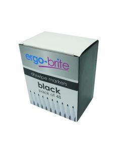 ERGO-BRITE DRYWIPE MARKER RUBBER GRIP BLACK (PACK OF 48) JN10110