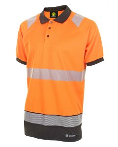 BEESWIFT HIGH VISIBILITY  TWO TONE POLO SHIRT SHORT SLEEVE ORANGE / BLACK L (PACK OF 1)