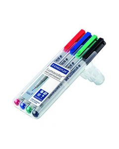 STAEDTLER LUMOCOLOUR NON-PERMANENT FINE ASSORTED (PACK OF 4) 316-WP4
