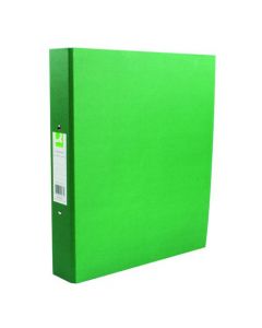 Q-CONNECT 2 RING 25MM PAPER OVER BOARD GREEN A4 BINDER (PACK OF 10 BINDERS) KF20037