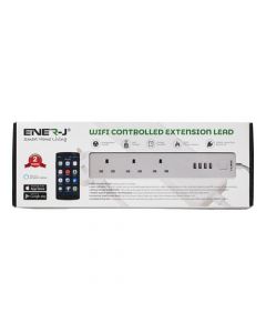 Ener-J WiFi Power Extension Lead With 3 AC Ports And Surge Protector Ref SHA5207