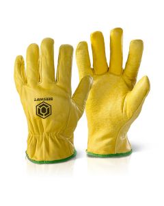 BEESWIFT QUALITY LINED DRIVERS GLOVES YELLOW XL  (PACK OF 10)