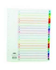 CONCORD INDEX A-Z A4 EXTRA WIDE MULTICOLOURED MYLAR TABS 07801/CS78