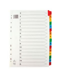 MULTICOLOURED A4 A-Z MYLAR INDEX WX01523