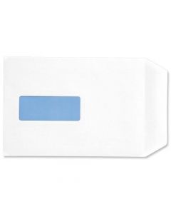 5 STAR ECO ENVELOPES RECYCLED POCKET SELF SEAL WINDOW 90GSM C5 229X162MM WHITE (PACK 500)
