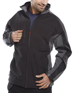 BEESWIFT TWO TONE SOFT SHELL JACKET BLACK / GREY 4XL (PACK OF 1)