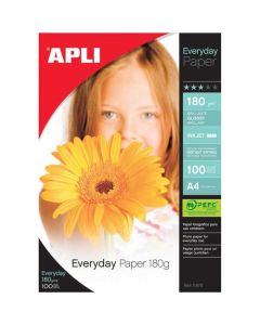 APLI EVERYDAY  GLOSS PAPER A4 180GSM (PACK OF 100 SHEETS) 11475