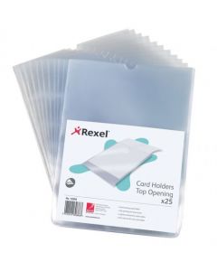 REXEL CARD HOLDERS POLYPROPYLENE A5 CLEAR (PACK OF 25 CARD HOLDERS) 12093