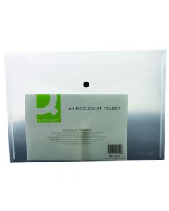 Q-CONNECT POLYPROPYLENE DOCUMENT FOLDER A4 CLEAR (PACK OF 12 FOLDERS) KF01244Q