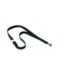 DURABLE TEXTILE LANYARD WITH SNAP HOOK 15MM BLACK (PACK OF 10) 812701