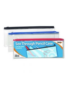 SEE THROUGH PENCIL CASE 330 X 125MM (PACK OF 12) 300795