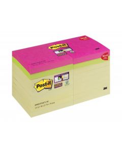 POST-IT SUPER STICKY 76 X 76MM CANARY YEL (PACK OF 18) 654SS-P14CY+4C