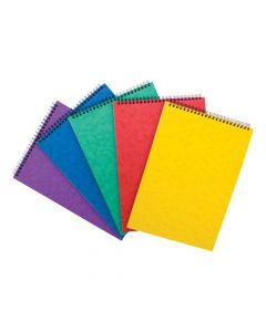 NOTEBOOK HEADBOUND TWIN WIRE 80GSM RULED & PERFORATED 120PP A4 ASSORTED COLOURS A [PACK 10]