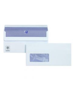 PLUS FABRIC DL ENVELOPES WINDOW WALLET SELF SEAL 120GSM WHITE (PACK OF 250) C23370