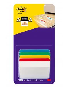 POST-IT INDEX ANGLED FILING TABS ASSORTED (PACK OF 24 TABS) 686-A1
