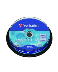 Verbatim CD-R Datalife Non-AZO 52x 700MB (Pack of 10) 43437