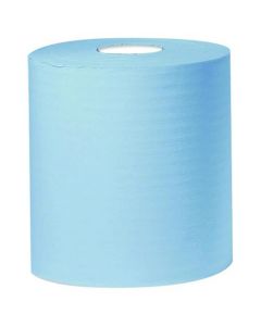 2WORK 2-PLY CENTREFEED ROLL 150M BLUE (PACK OF 6) KF03805