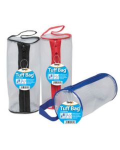 12 X TUFF BAG CYLINDER PENCIL CASE (WATER RESISTANT WITH ZIP FASTENING) 301341 (PACK OF 12)