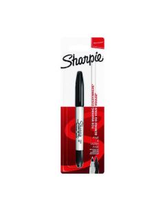 SHARPIE PERMANENT MARKERS TWIN TIP BLISTER BLACK (PACK OF 12) S0811100