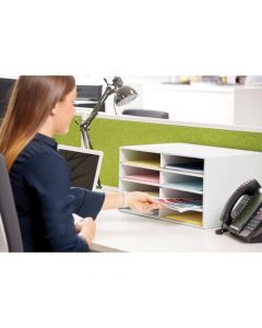 BANKERS BOX BY FELLOWES DESKTOP SORTER STACKABLE FASTFOLD RECYCLED FSC A4 GREEN/WHITE REF 4472601