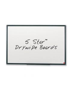 5 STAR OFFICE DRYWIPE NON-MAGNETIC BOARD WITH FIXING KIT AND DETACHABLE PEN TRAY W600XH450MM