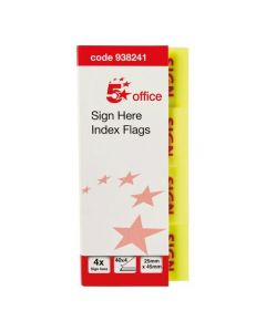 5 STAR OFFICE SIGN HERE INDEX FLAGS TAB WITH RED ARROW 46X25MM 40X4 PER COVER 5 COVERS [PACK OF 800 FLAGS]