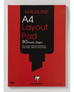 CLAIREFONTAINE GOLDLINE A4 WHITE 80 SHEET 50GSM ACID-FREE PAPER LAYOUT PAD GPL1A4 (PACK OF 1)