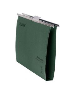 LEITZ ULTIMATE SUSPENSION FILE RECYCLED MANILLA WIDE-BASE 30MM 215GSM A4 GREEN REF 17430055 [PACK OF 50 FILES]