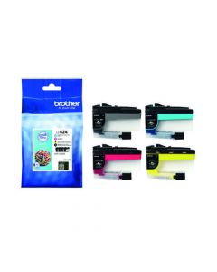 BROTHER GENUINE INK CARTRIDGE STANDARD YIELD BLACK CYAN MAGENTA AND YELLOW LC424VAL