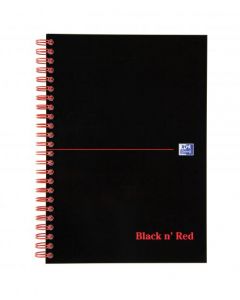 BLACK N' RED WIREBOUND NOTEBOOK 100 PAGES A5 (PACK OF 10) D66369