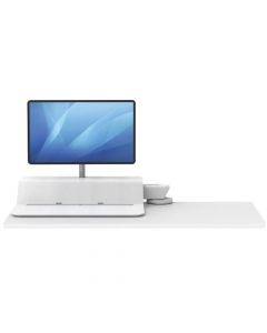 FELLOWES LOTUS SIT STAND WORK STATION SINGLE SCREEN WHITE 8081601