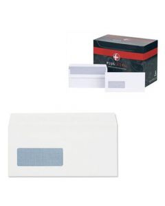 PLUS FABRIC DL ENVELOPES WINDOW WALLET SELF SEAL 120GSM WHITE (PACK OF 500) J22370