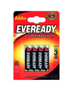 EVEREADY SUPER HEAVY DUTY AAA BATTERIES (PACK OF 4) RO3B4UP