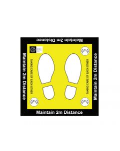 "MAINTAIN DISTANCE OF 2 METRES" REMOVABLE FLOOR VINYL SIGN. THIS SIGN IS NON-SLIP AND SUITABLE FOR SHORT-TERM FLOOR GRAPHICS.  (PACK OF 1)