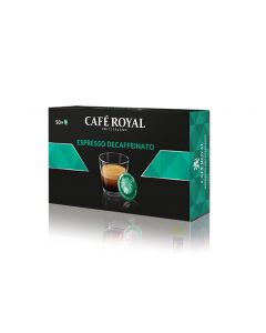 CAFÉ ROYAL COFFEE PODS ESPRESSO DECAF PACK OF 50 PODS INTENSITY 7/10
