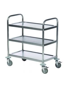 TROLLEY 3-TIER STAINLESS STEEL SILVER 373229